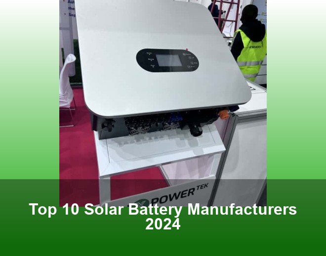 Top 10 Solar Battery Manufacturers 2024