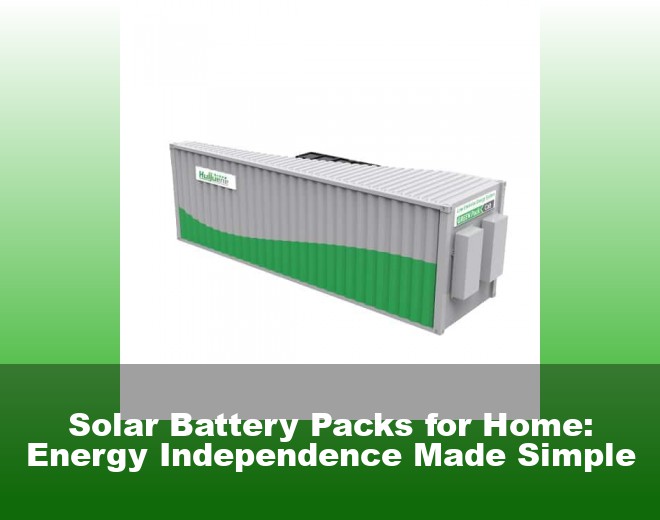 Solar Battery Packs for Home: Energy Independence Made Simple