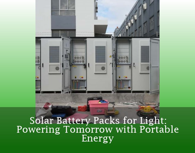 Solar Battery Packs for Light: Powering Tomorrow with Portable Energy