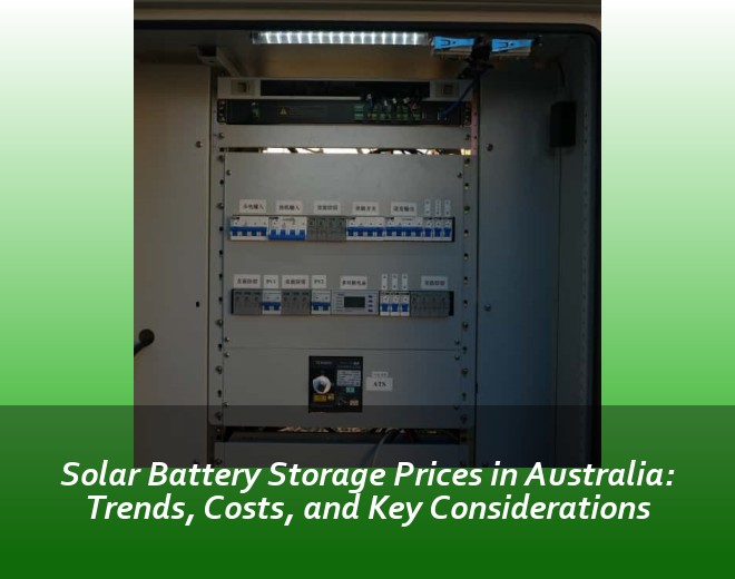 Solar Battery Storage Prices in Australia: Trends, Costs, and Key Considerations