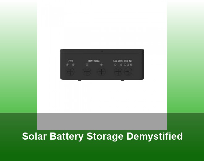 Solar Battery Storage Demystified