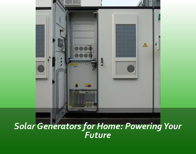 Solar Generators for Home: Powering Your Future
