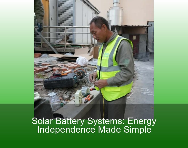Solar Battery Systems: Energy Independence Made Simple