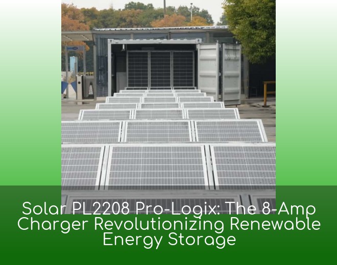 Solar PL2208 Pro-Logix: The 8-Amp Charger Revolutionizing Renewable Energy Storage
