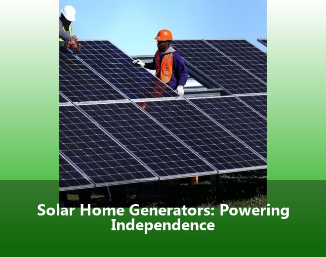 Solar Home Generators: Powering Independence