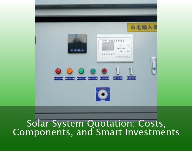 Solar System Quotation: Costs, Components, and Smart Investments