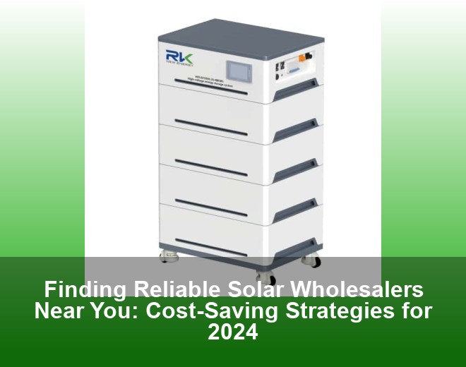 Finding Reliable Solar Wholesalers Near You: Cost-Saving Strategies for 2024