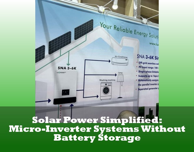 Solar Power Simplified: Micro-Inverter Systems Without Battery Storage
