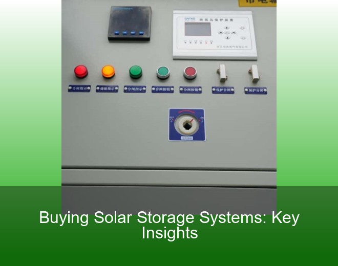 Buying Solar Storage Systems: Key Insights