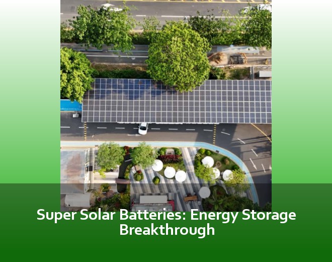 Super Solar Batteries: Energy Storage Breakthrough