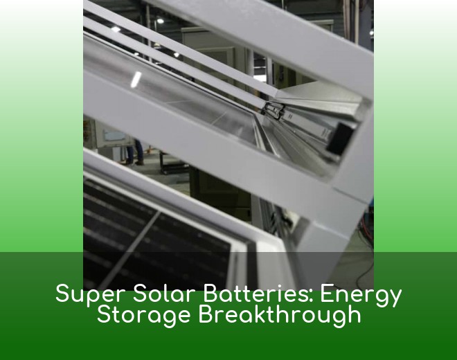 Super Solar Batteries: Energy Storage Breakthrough