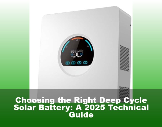 Choosing the Right Deep Cycle Solar Battery: A 2025 Technical Guide