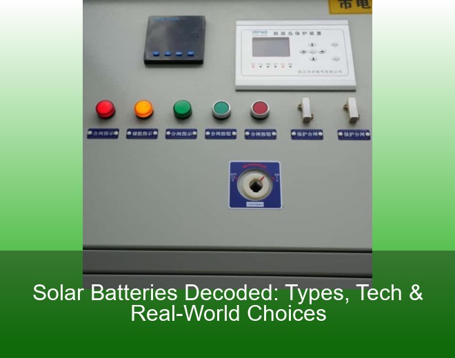 Solar Batteries Decoded: Types, Tech & Real-World Choices
