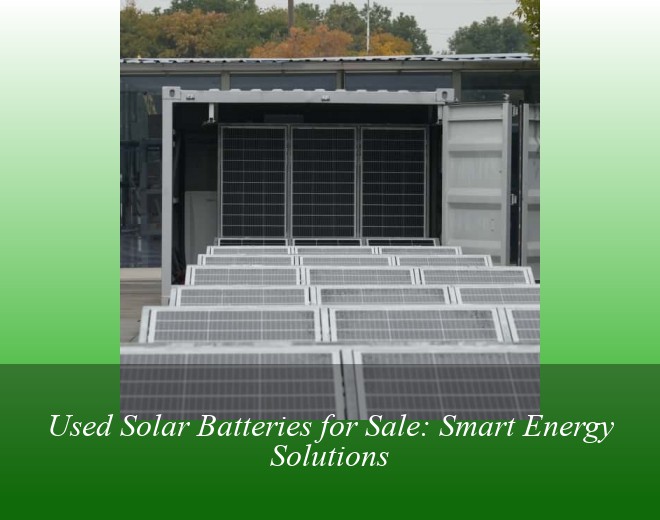Used Solar Batteries for Sale: Smart Energy Solutions