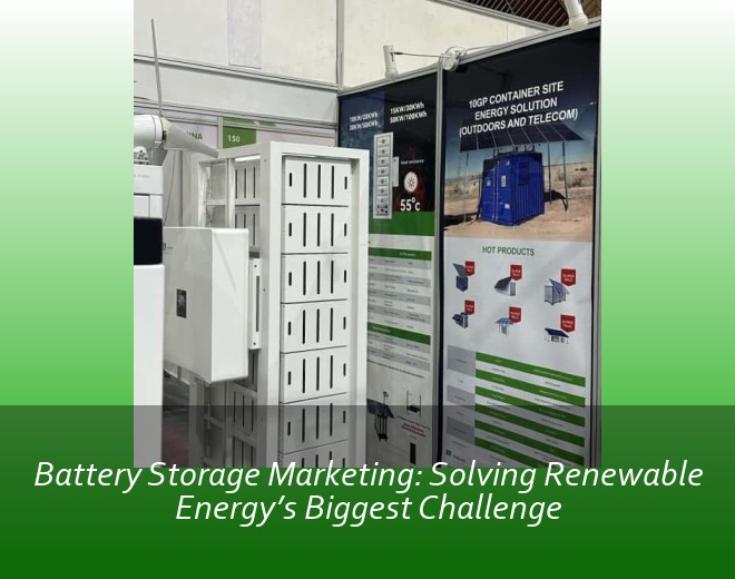 Battery Storage Marketing: Solving Renewable Energy’s Biggest Challenge
