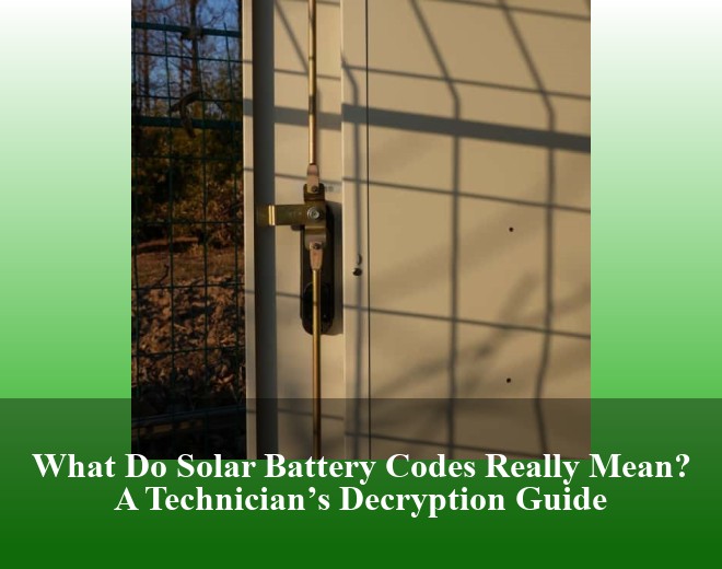 What Do Solar Battery Codes Really Mean? A Technician’s Decryption Guide