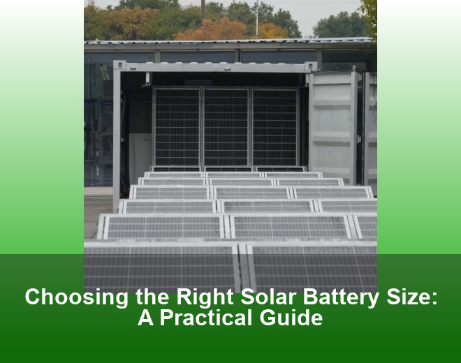 Choosing the Right Solar Battery Size: A Practical Guide