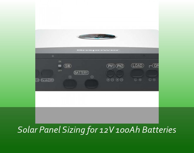 Solar Panel Sizing for 12V 100Ah Batteries